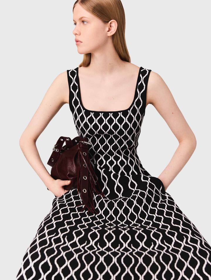 Abito midi in maglia jacquard