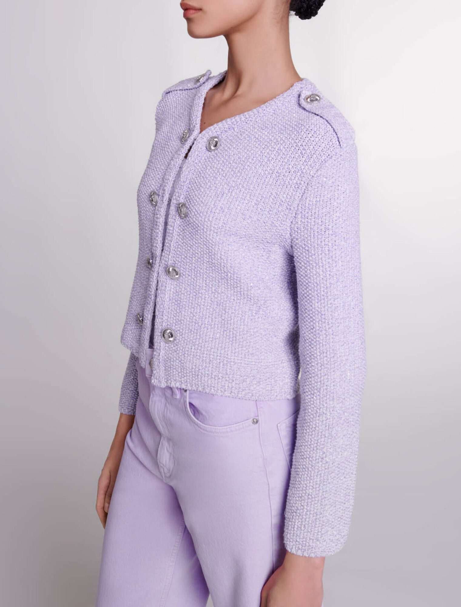 Cardigan in maglia con lustrini