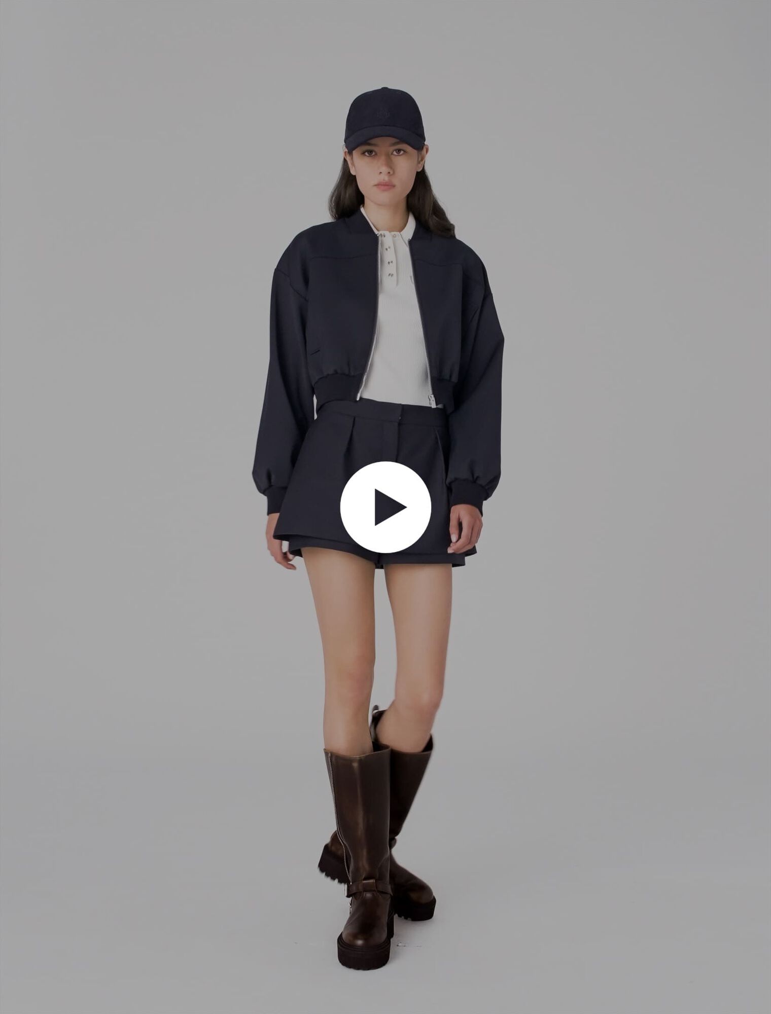Bomber con zip in lana mista