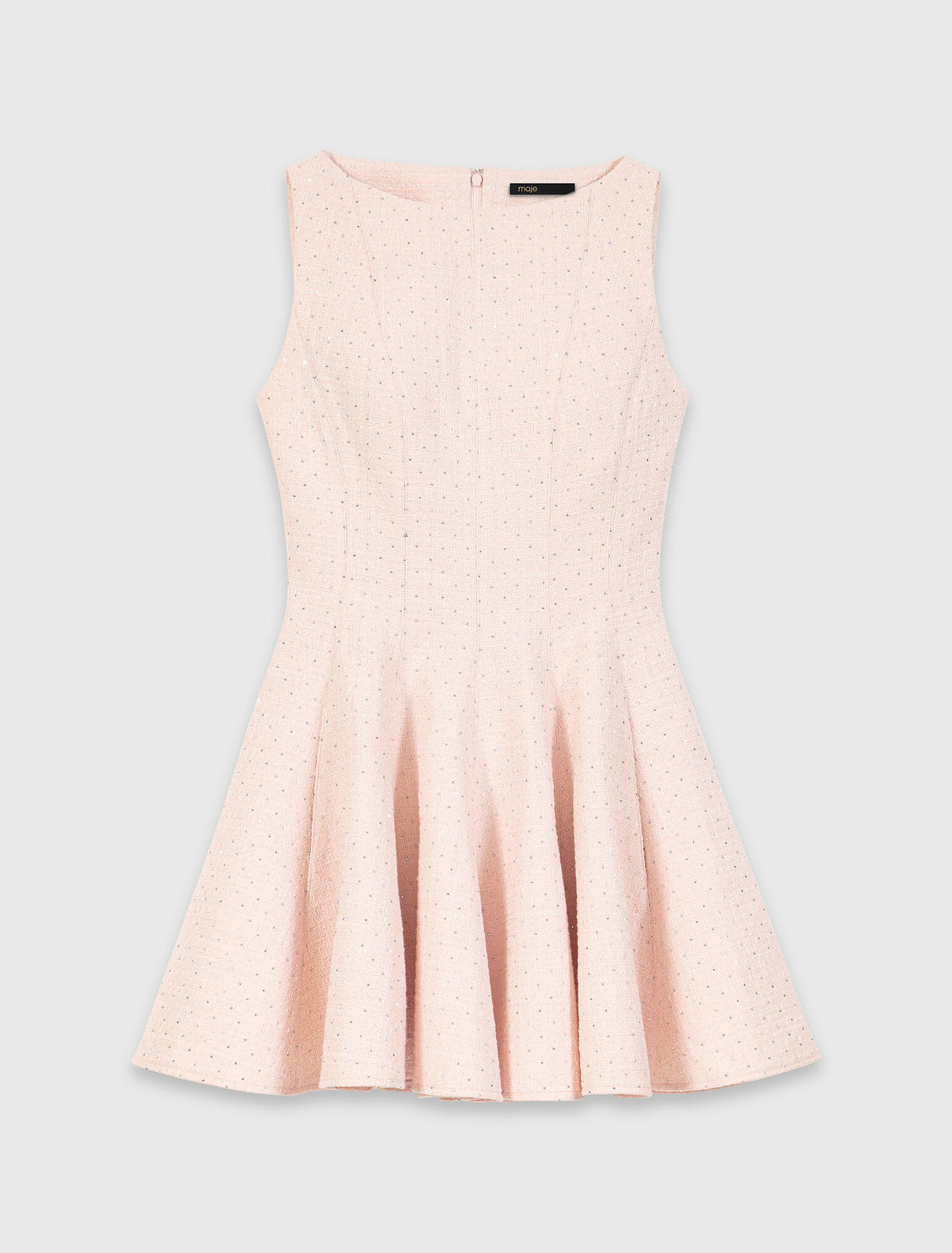 Abito corto svasato in tweed