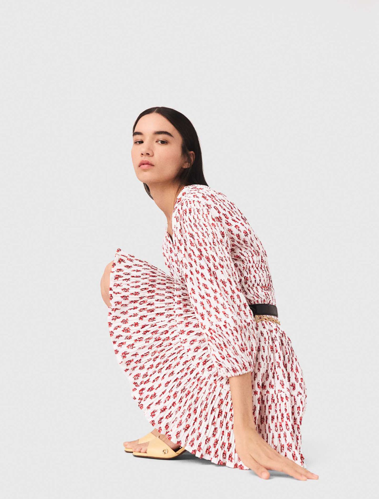 Abito plissettato con stampa