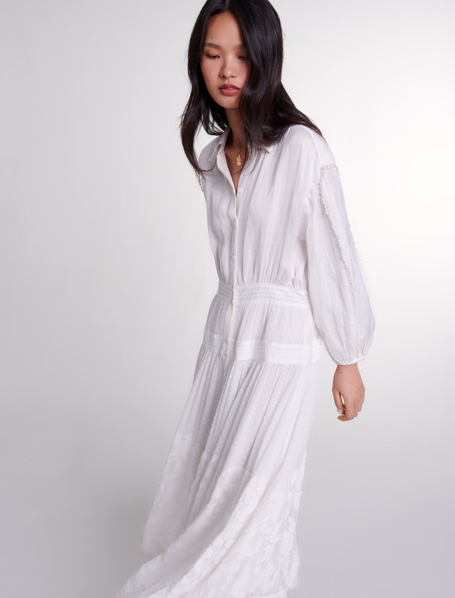 Abito lungo patchwork in cotone