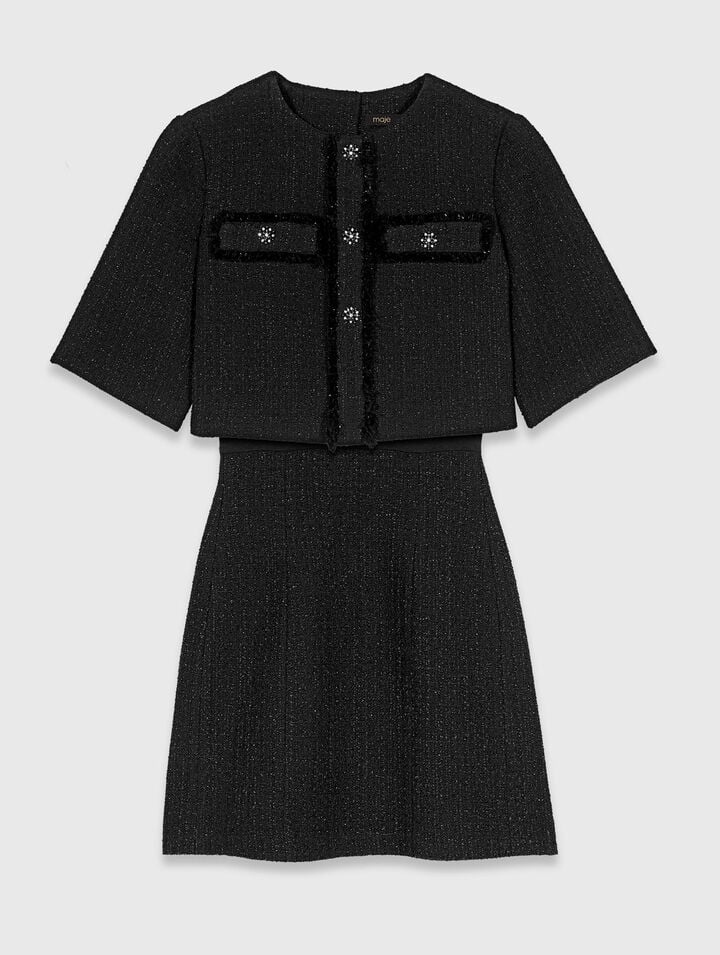 Abito 2 in 1 in tweed brillante