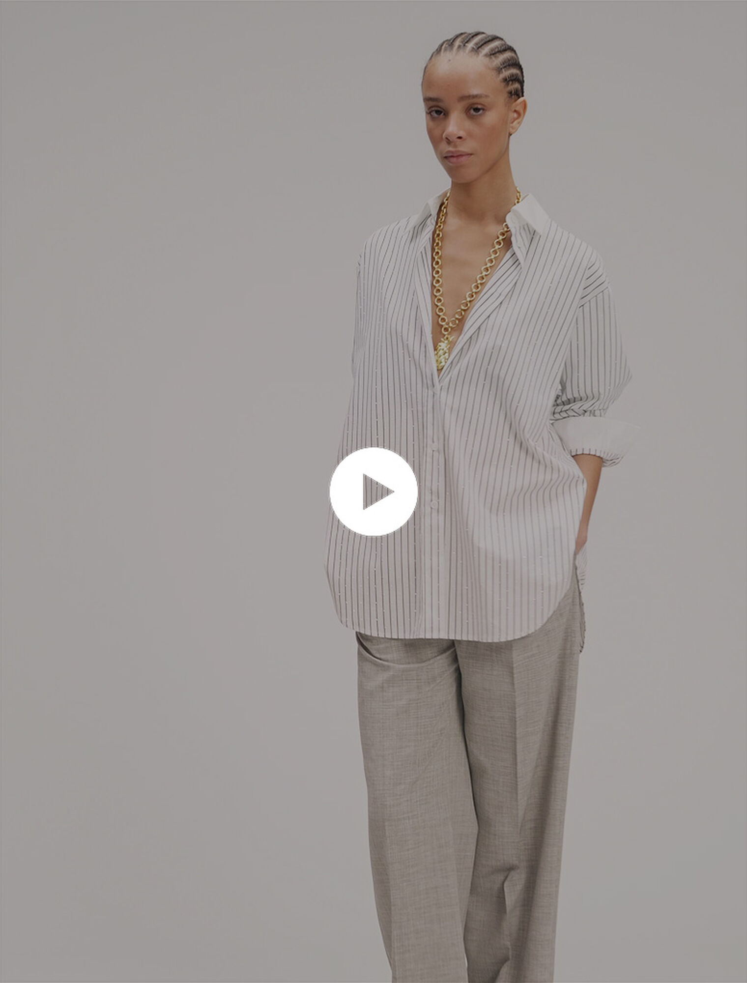 Camicia a righe glitterata
