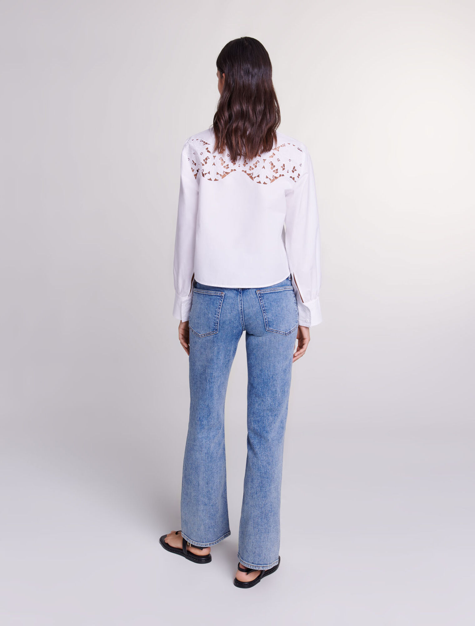 Camicia traforata in cotone