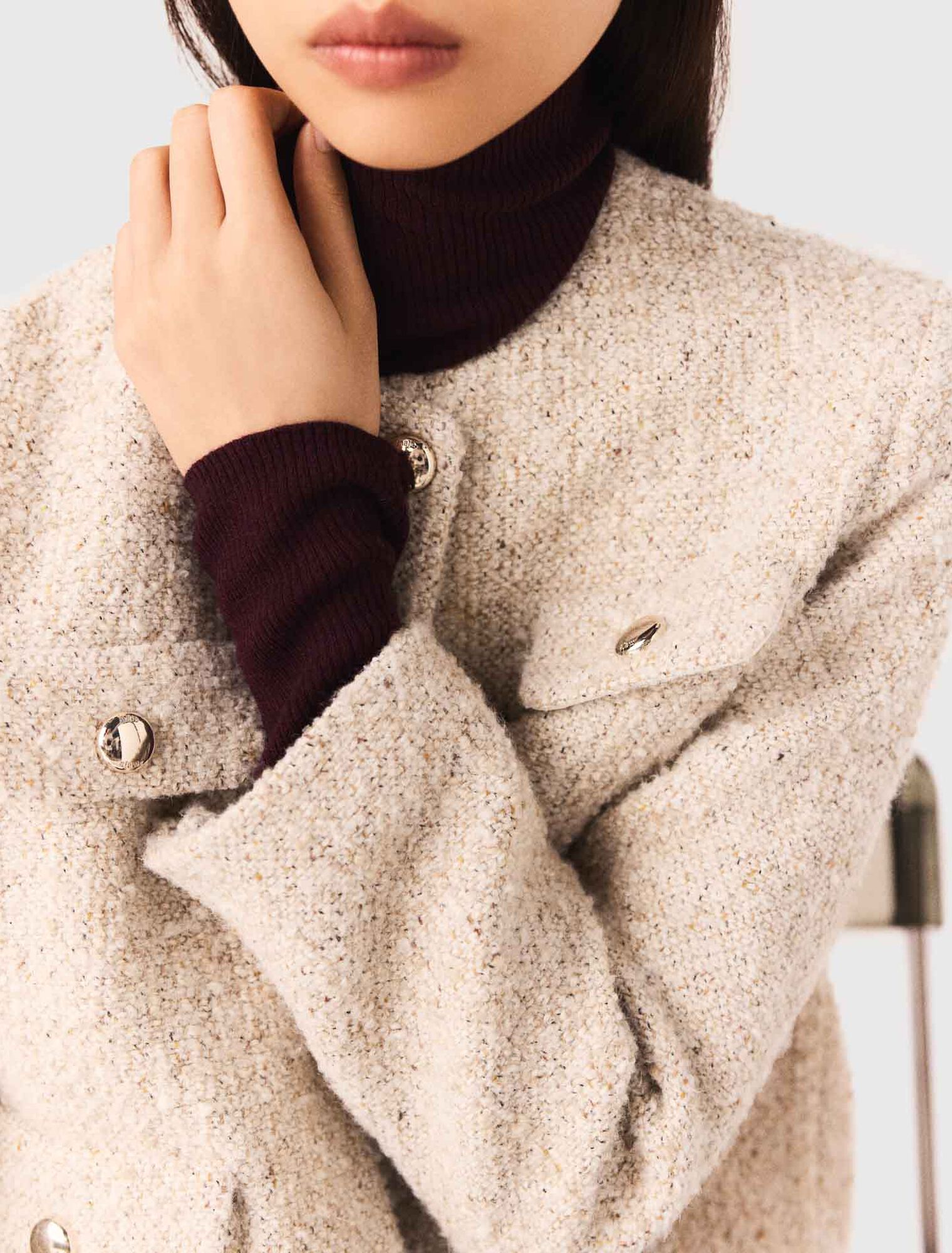 Giacca corta in tweed bouclé
