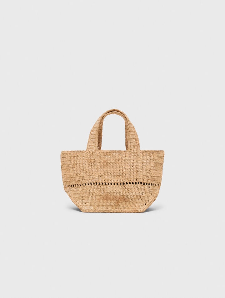 Mini shopping bag in rafia naturale