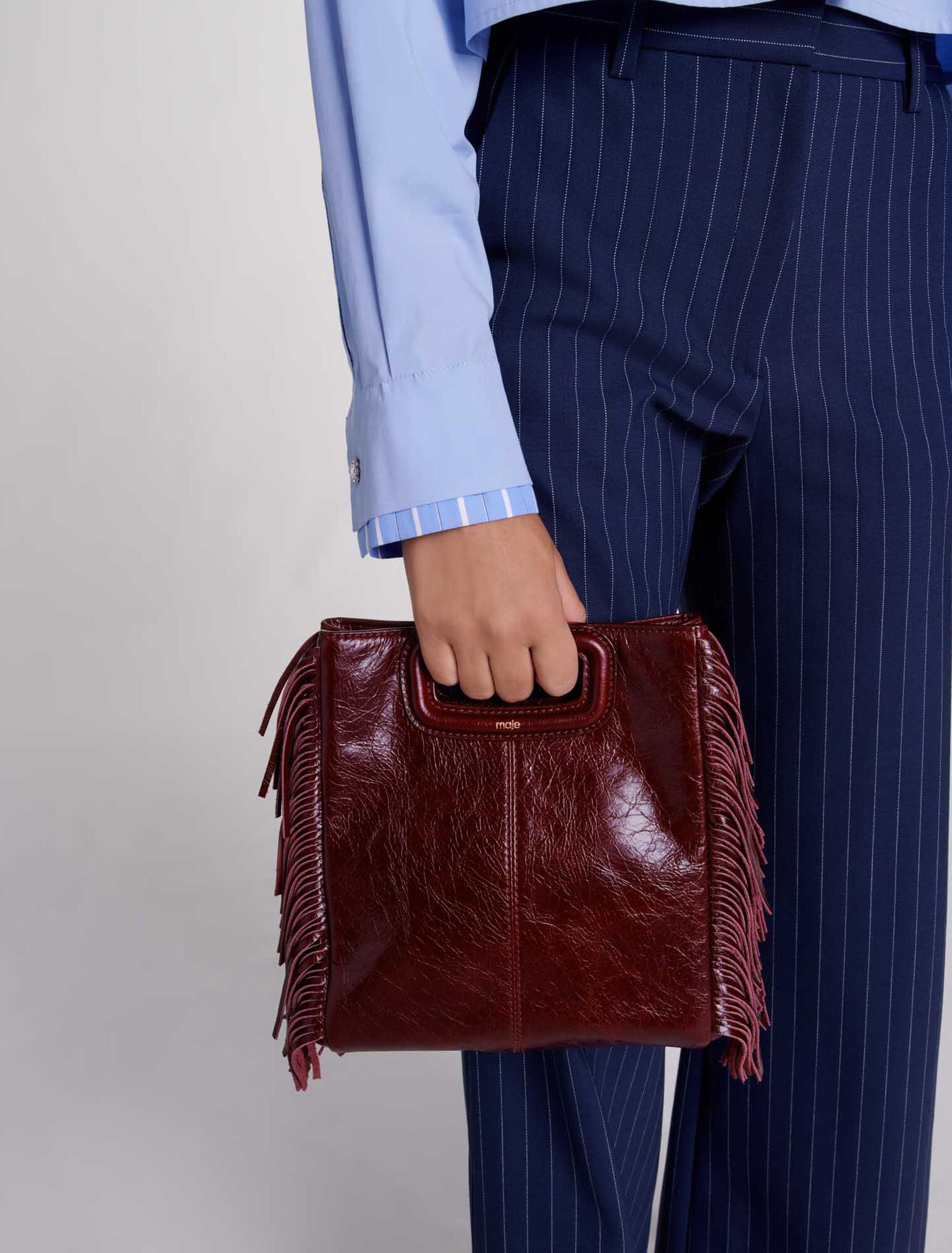 Borsa M in pelle craquelé