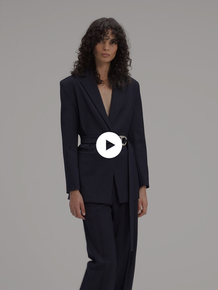 Giacca tailleur retro plissettato