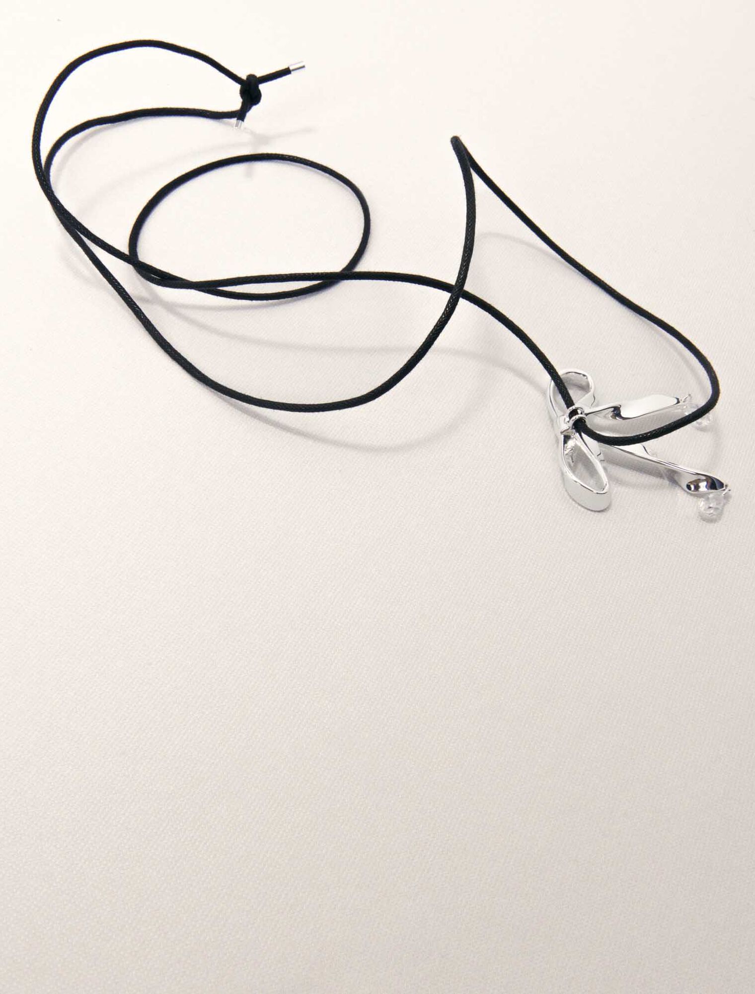 Collana fiocco argentato da legare