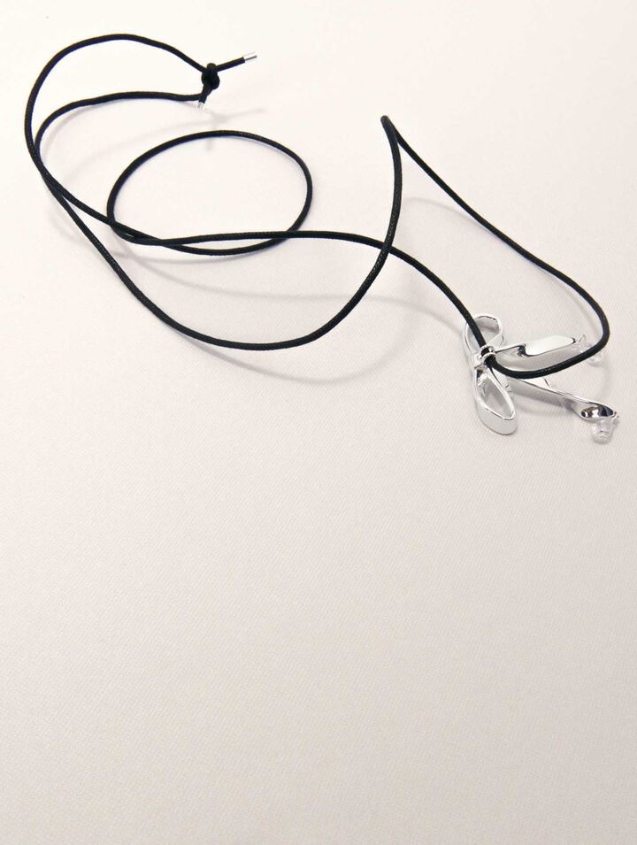 Collana fiocco argentato da legare