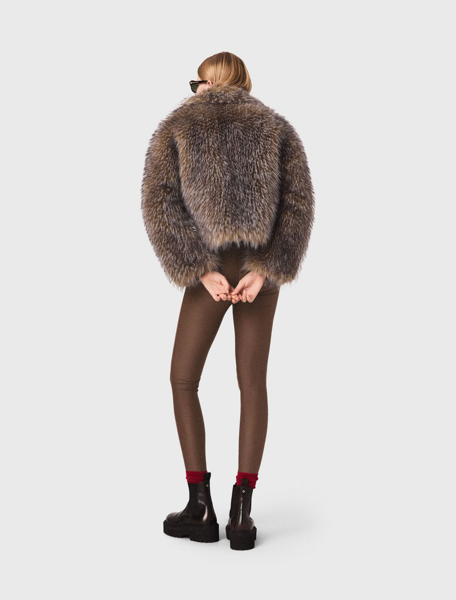Cappotto corto in ecopelliccia