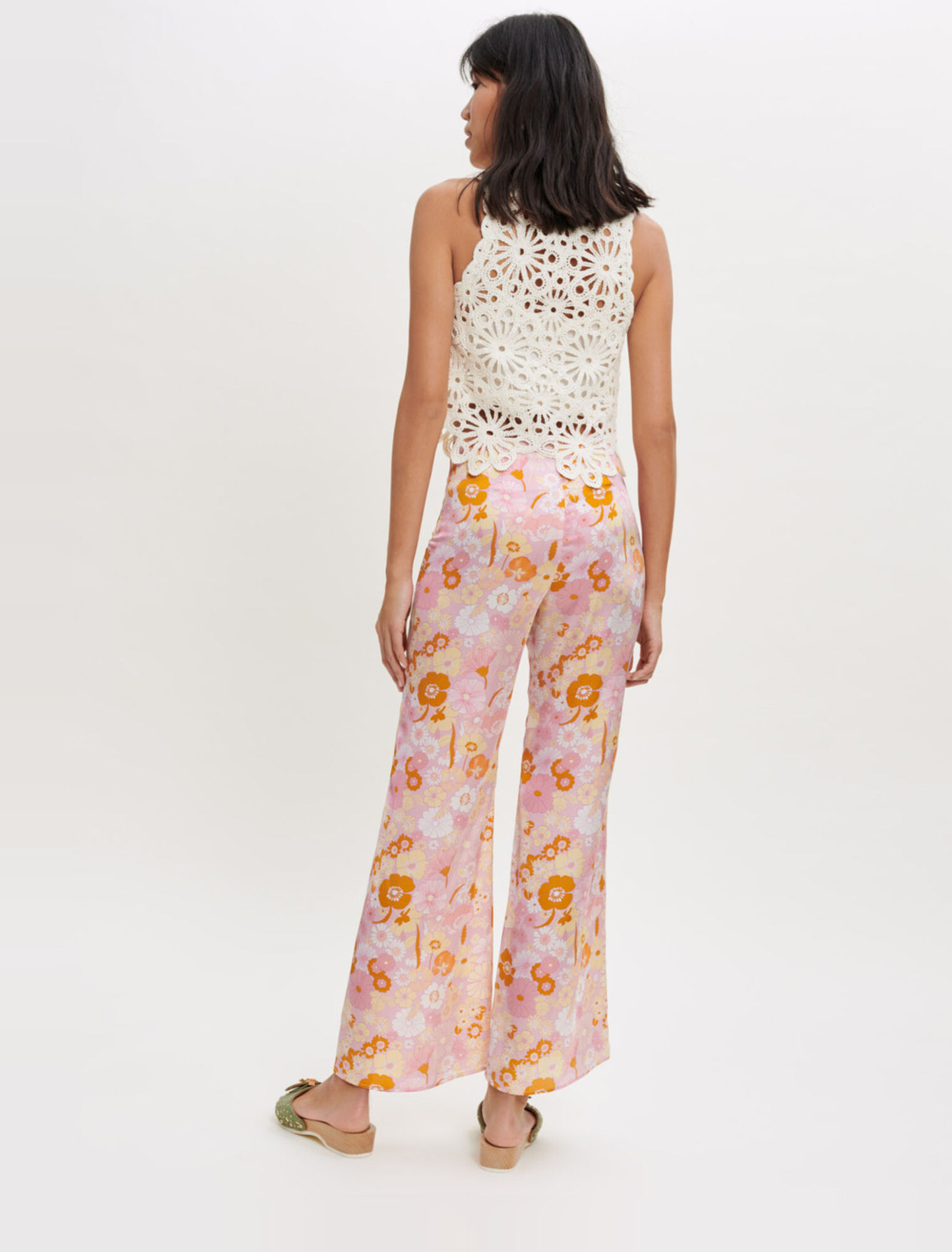 Pantaloni con stampa Fluid Flower Power