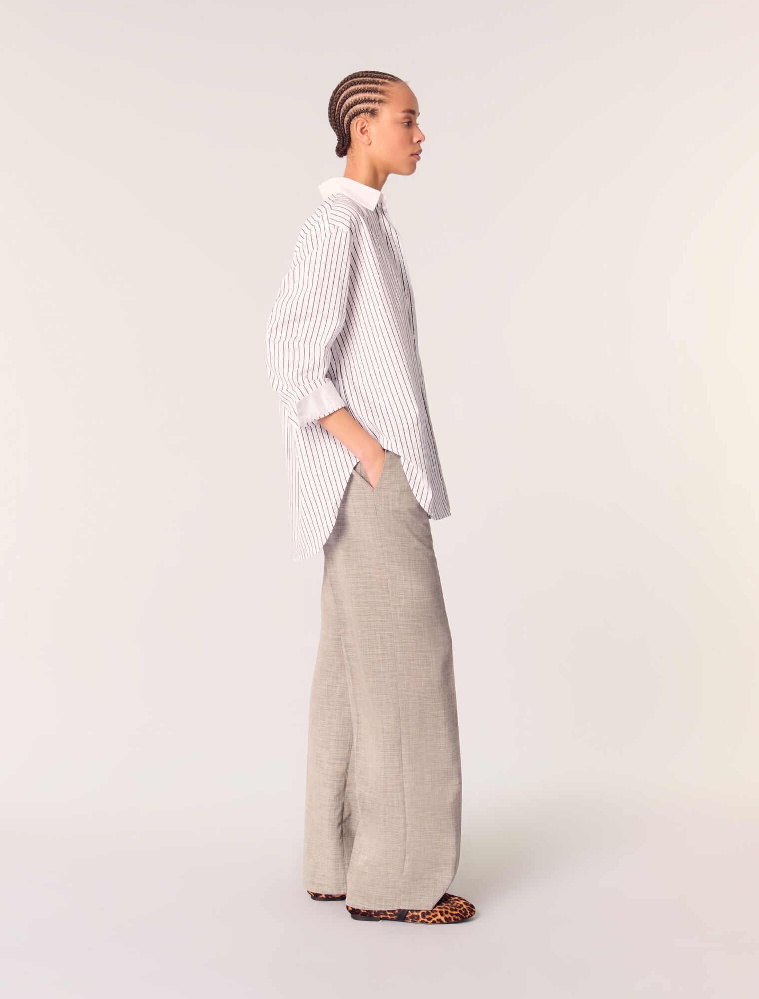 Camicia a righe glitterata