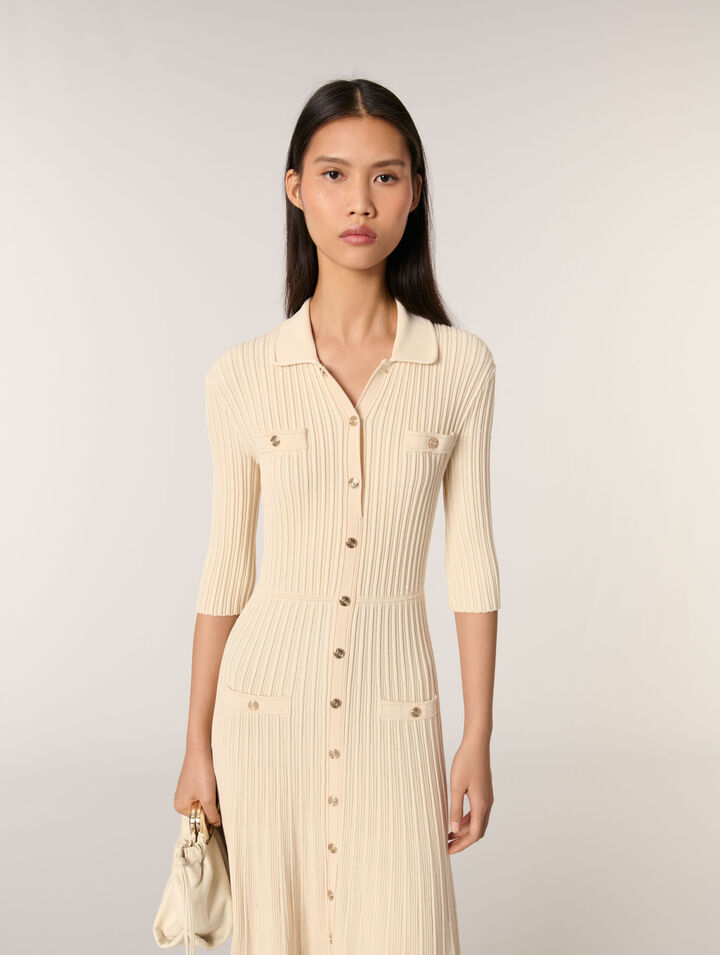 Abito midi in maglia paillettes