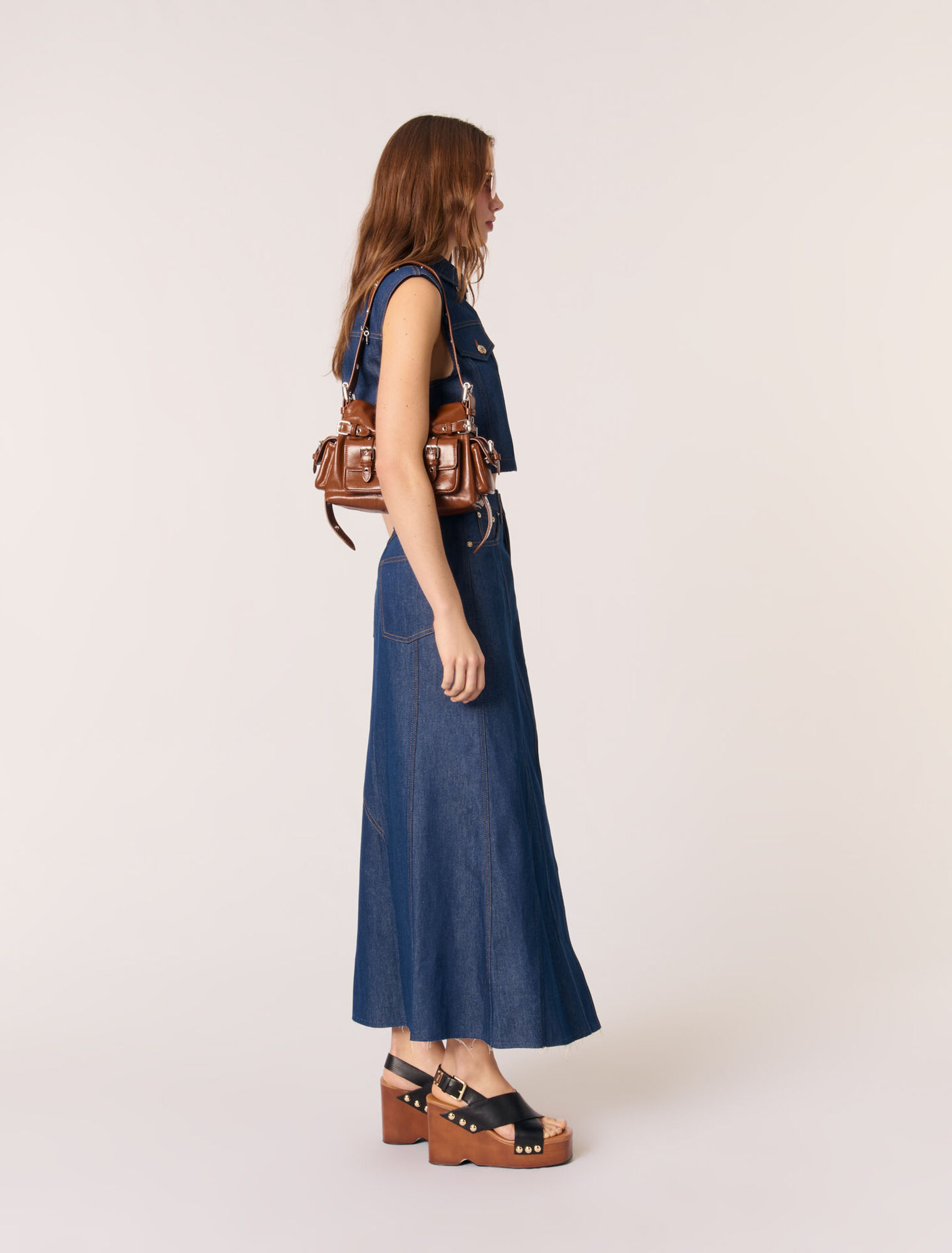Panciotto corto in denim