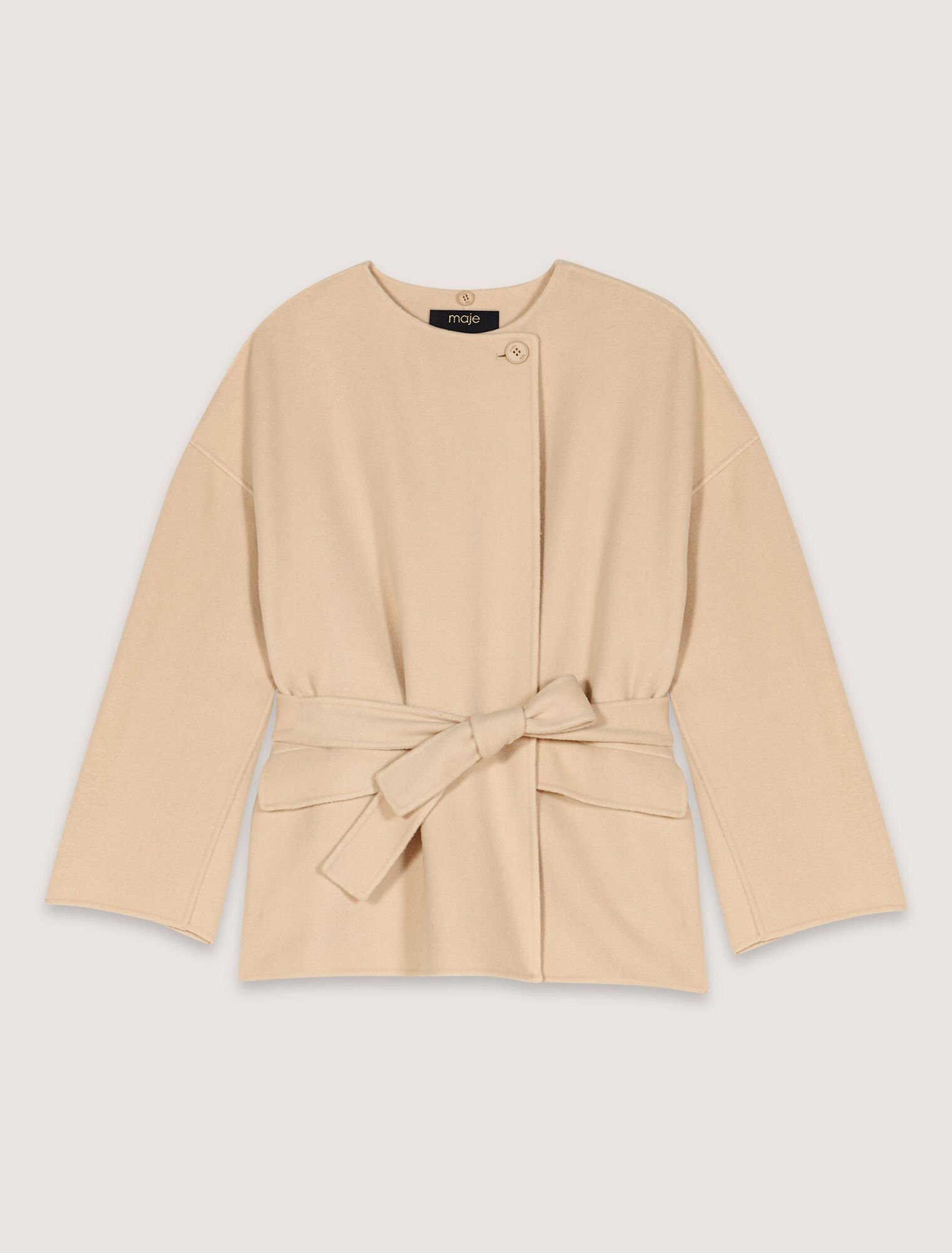 Cappotto double face con sciarpa