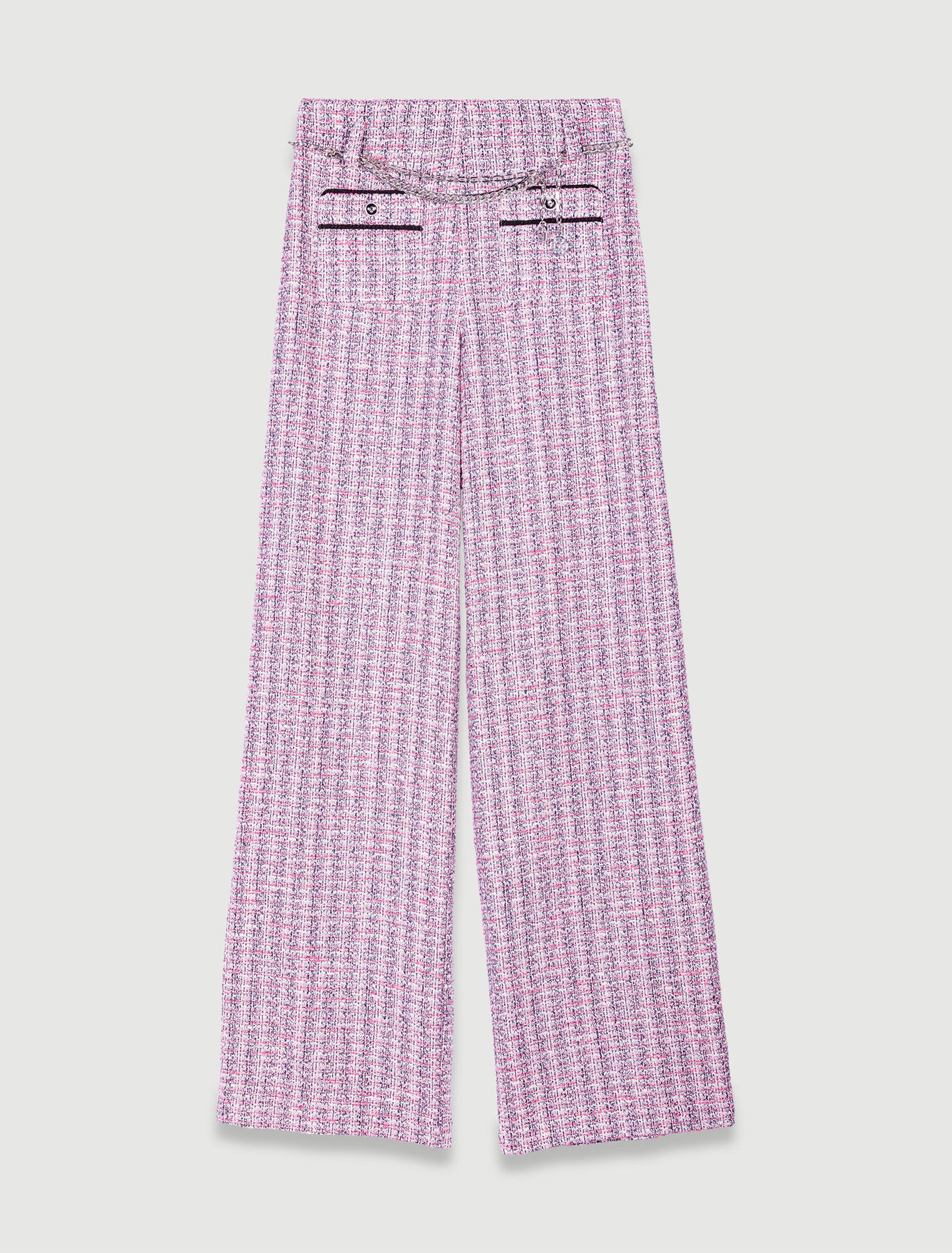 Pantaloni larghi in tweed