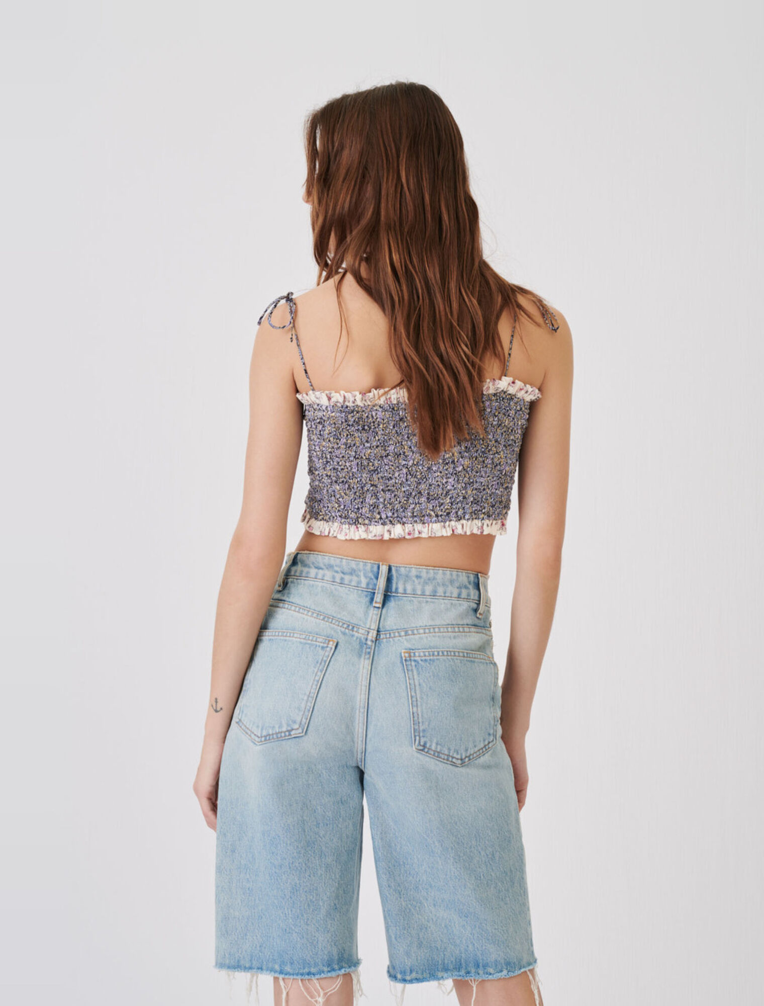 Pantaloncini in denim a gamba dritta