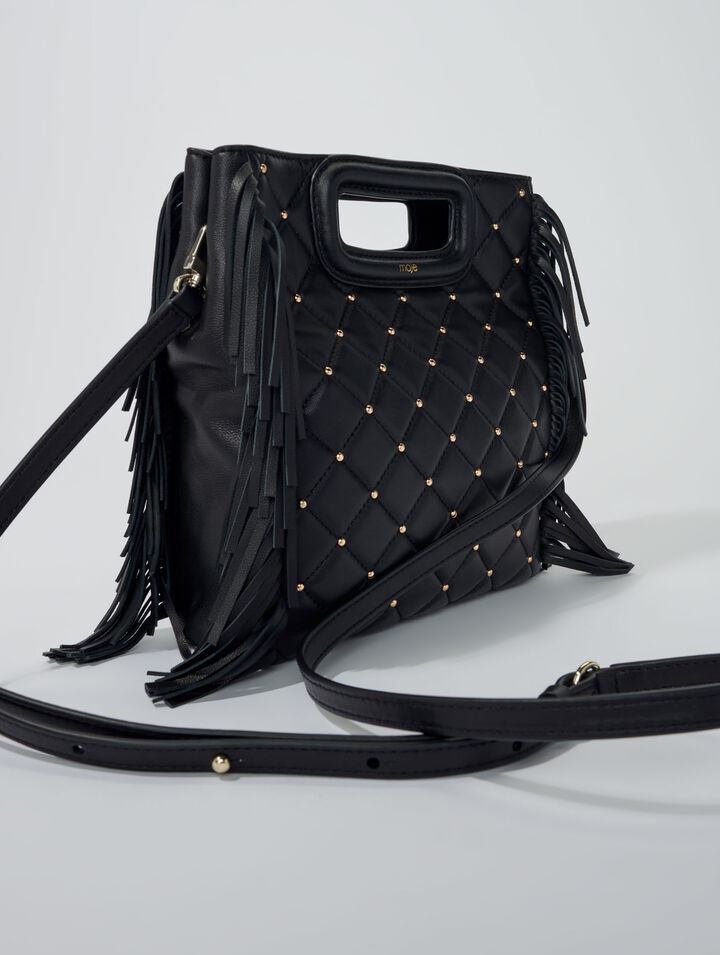Borsa M pelle trapuntata borchiata