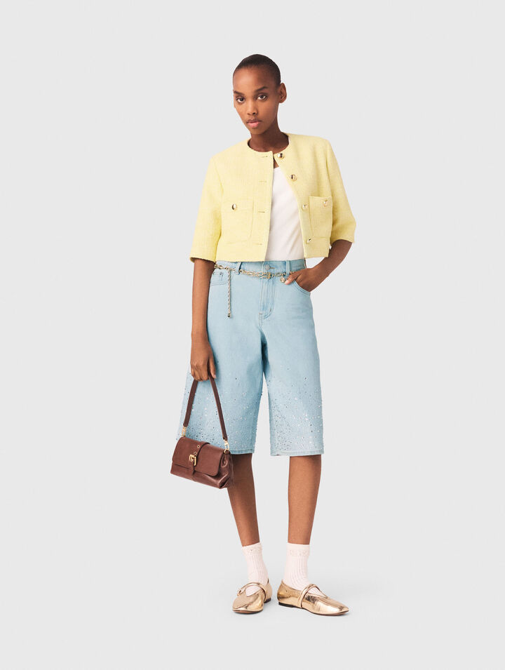 Giacca a maniche corte in tweed