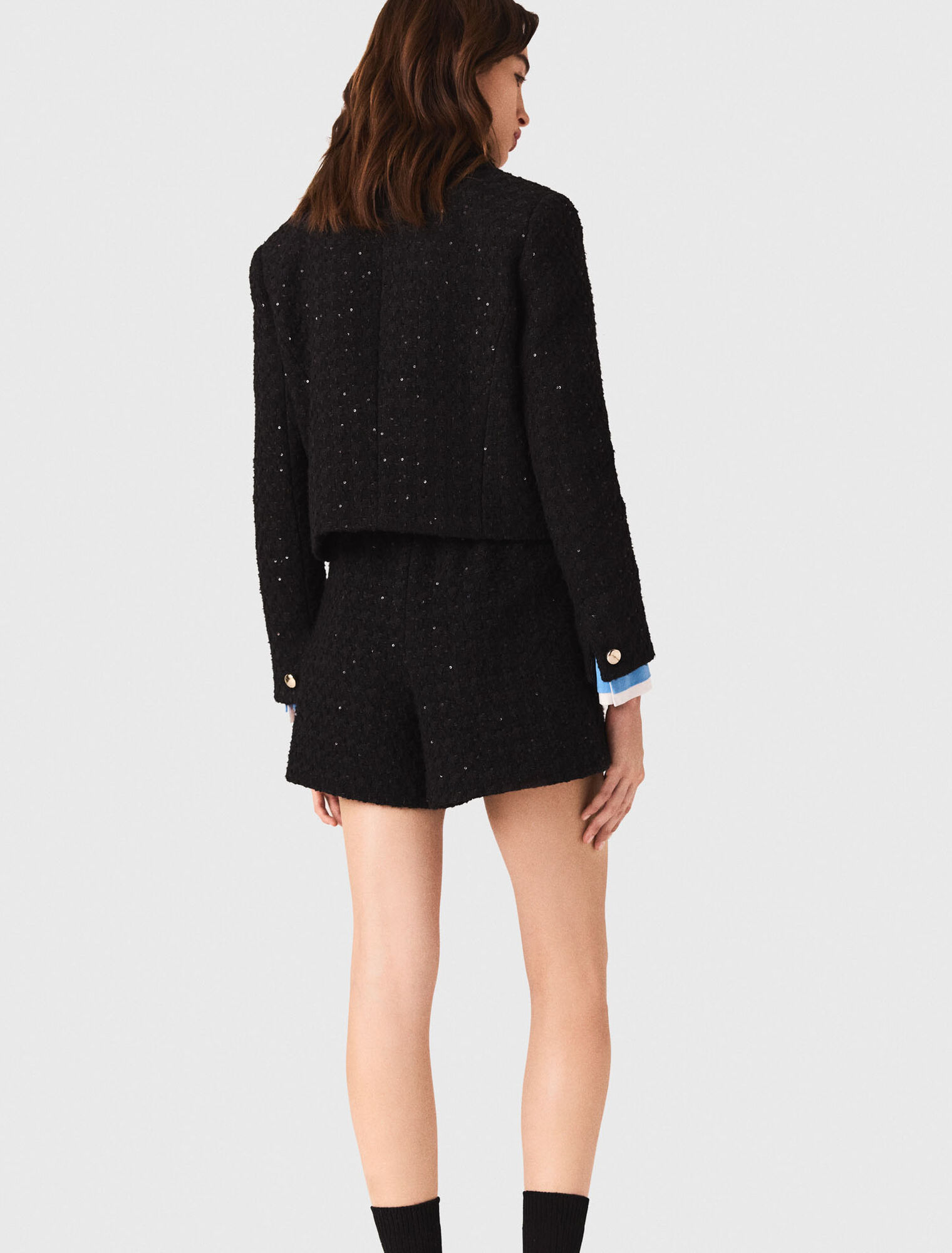 Giacca corta in tweed glitterata