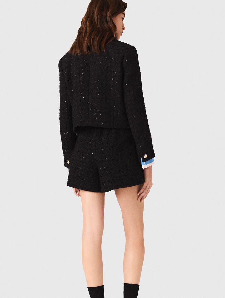 Giacca corta in tweed glitterata