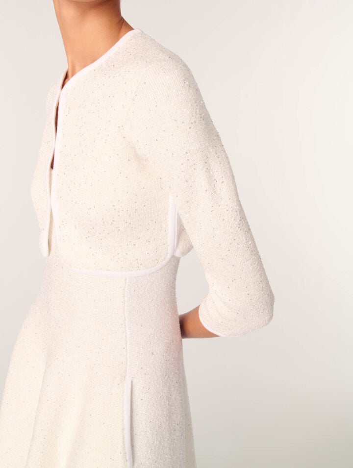 Cardigan corto con strass