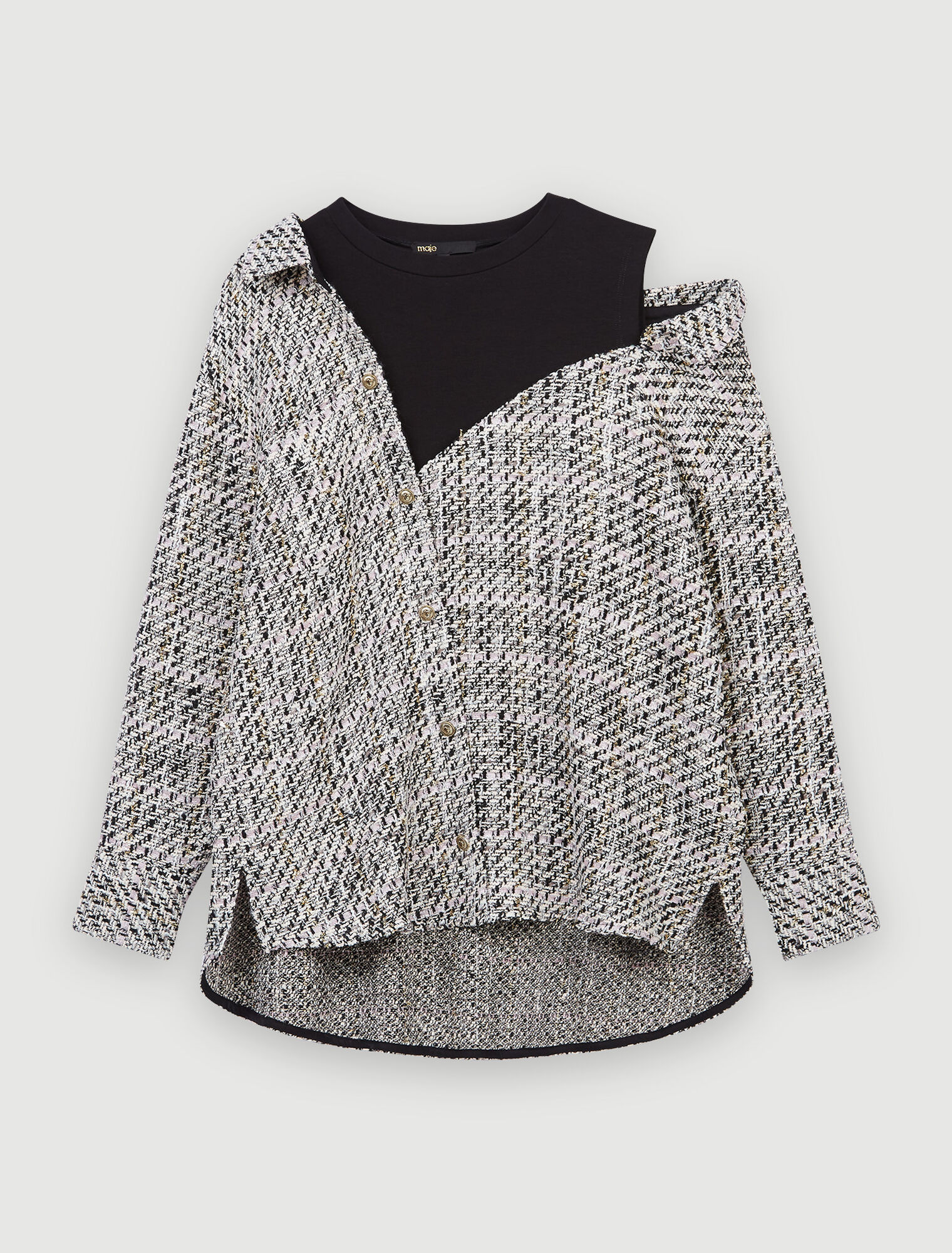 Camicia in tweed trompe-l'oeil