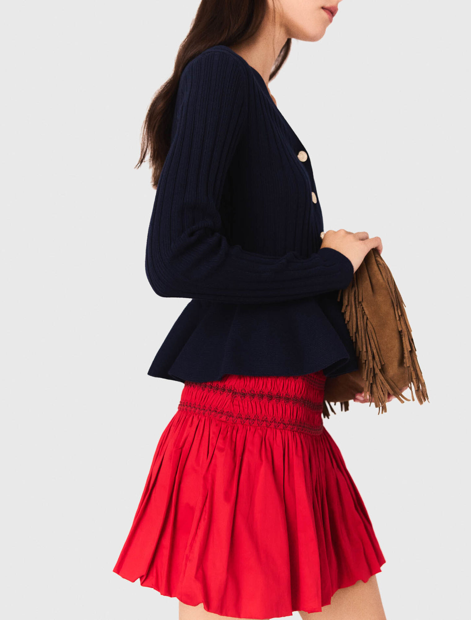 Cardigan con vita peplo