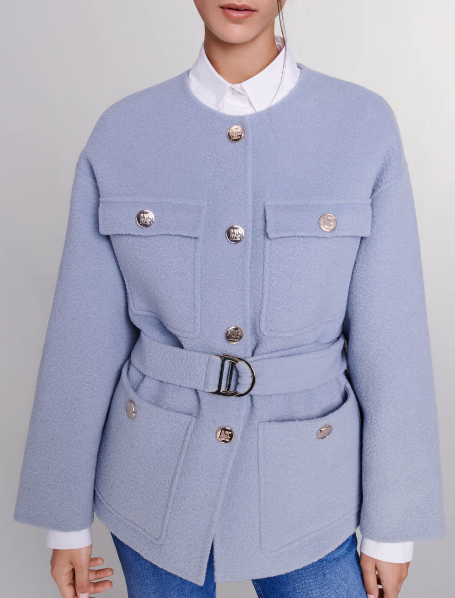 Cappotto corto con cintura