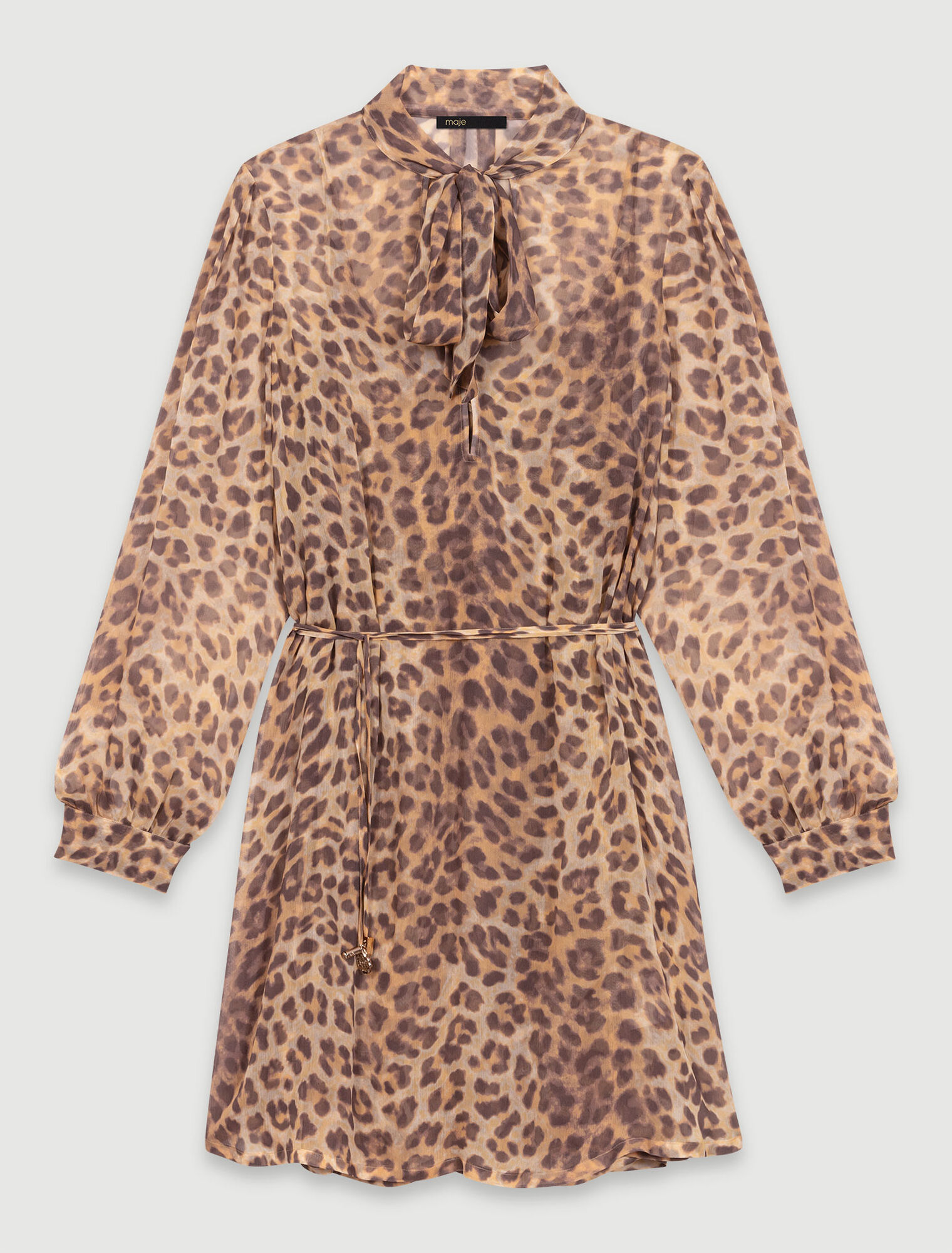 Abito corto con stampa leopardata