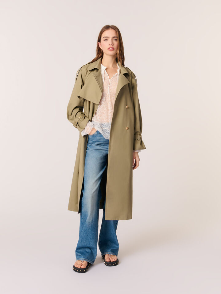 Trench borchie collo rimovibile