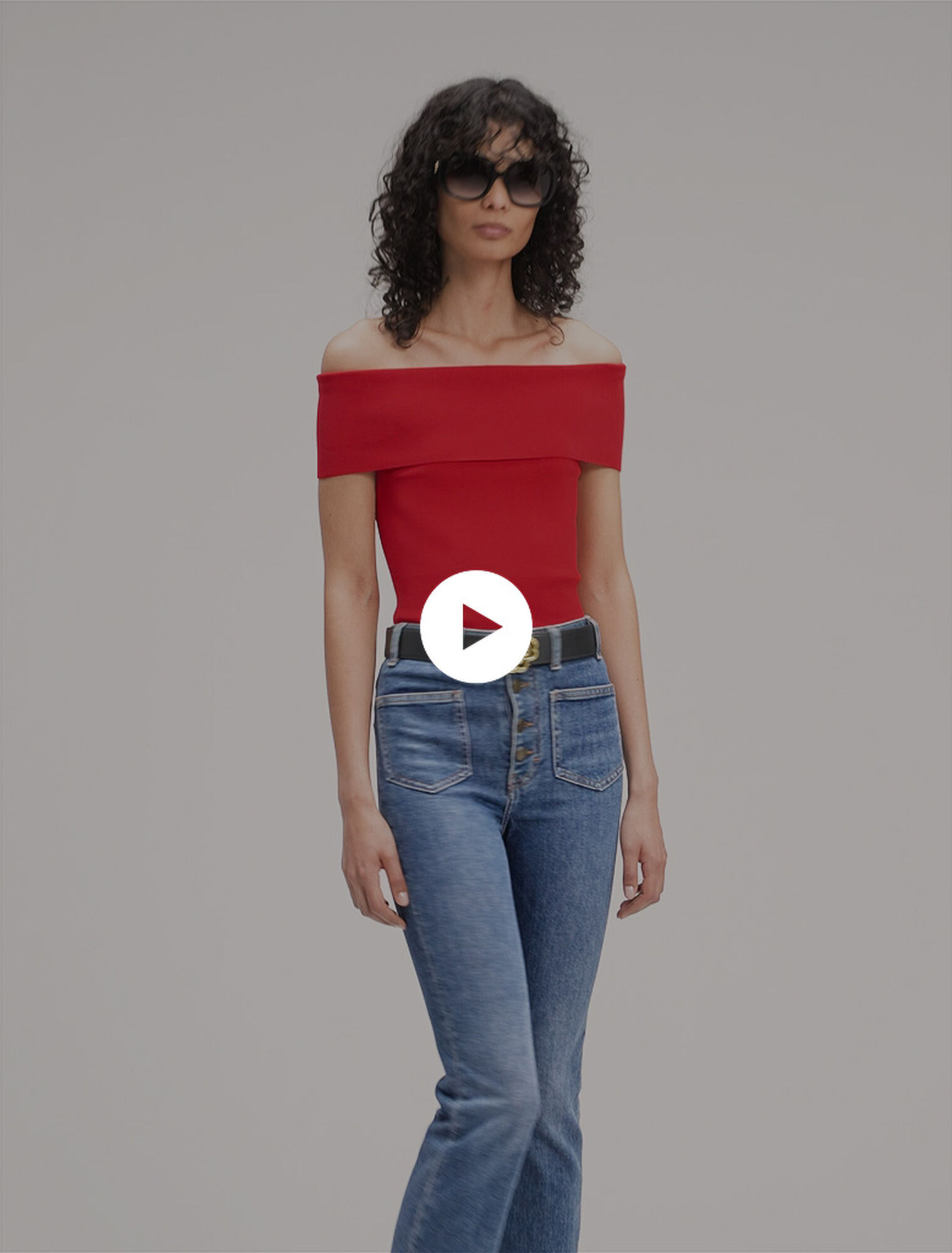 Top scollo bardot in maglia a coste