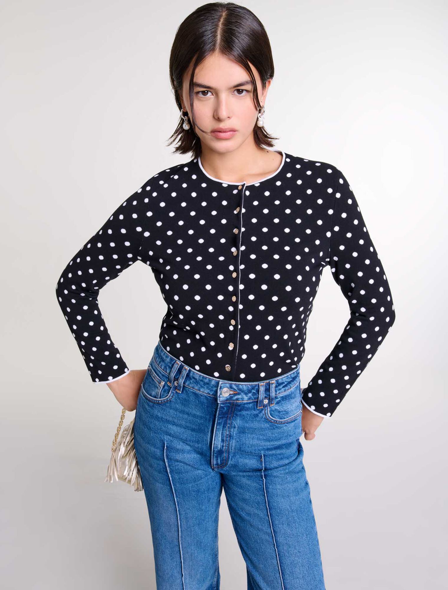 Cardigan in maglia jacquard