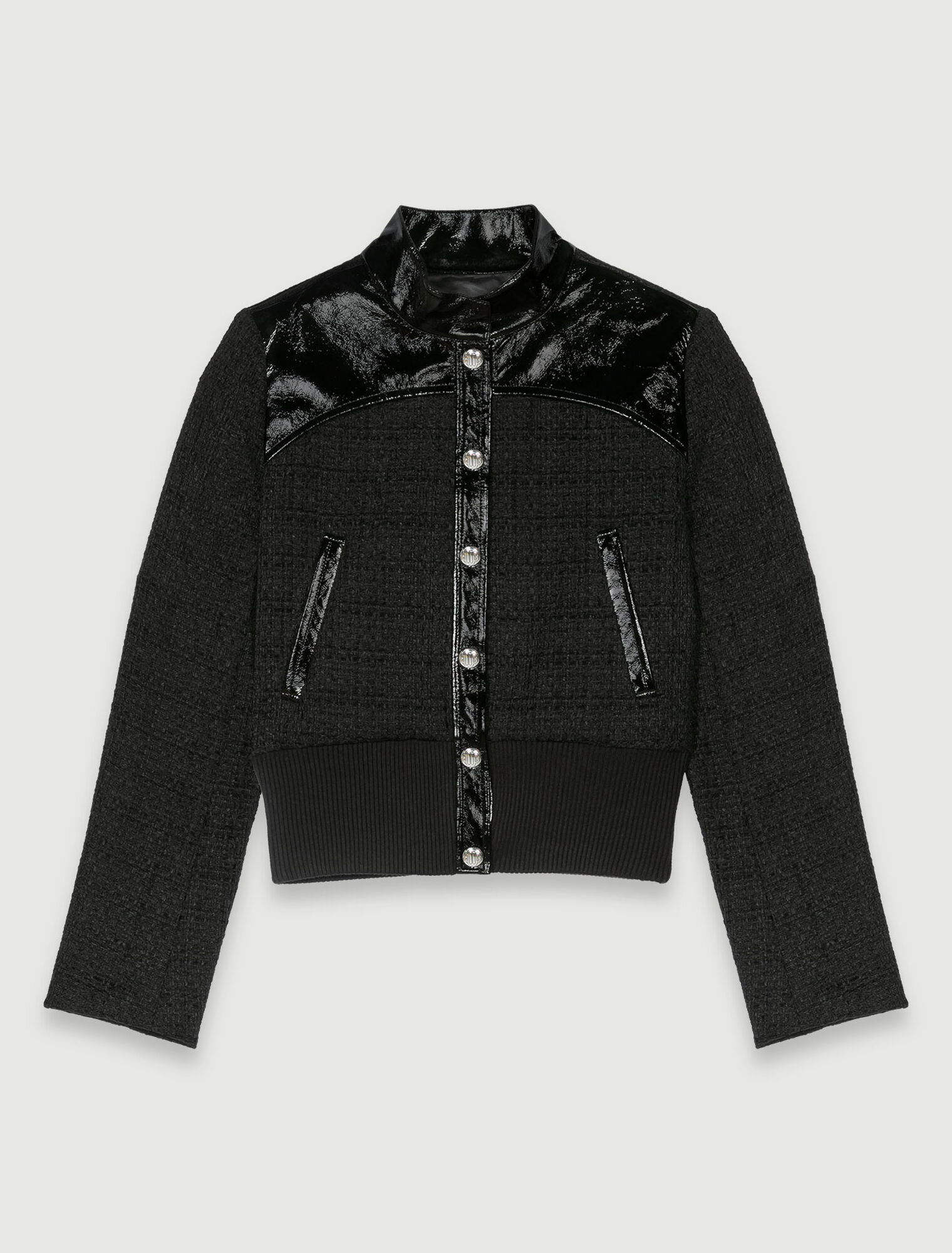 Giacca in tweed e vernice