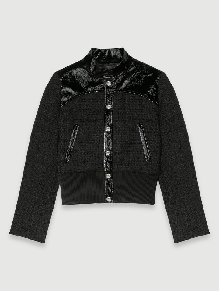 Giacca in tweed e vernice