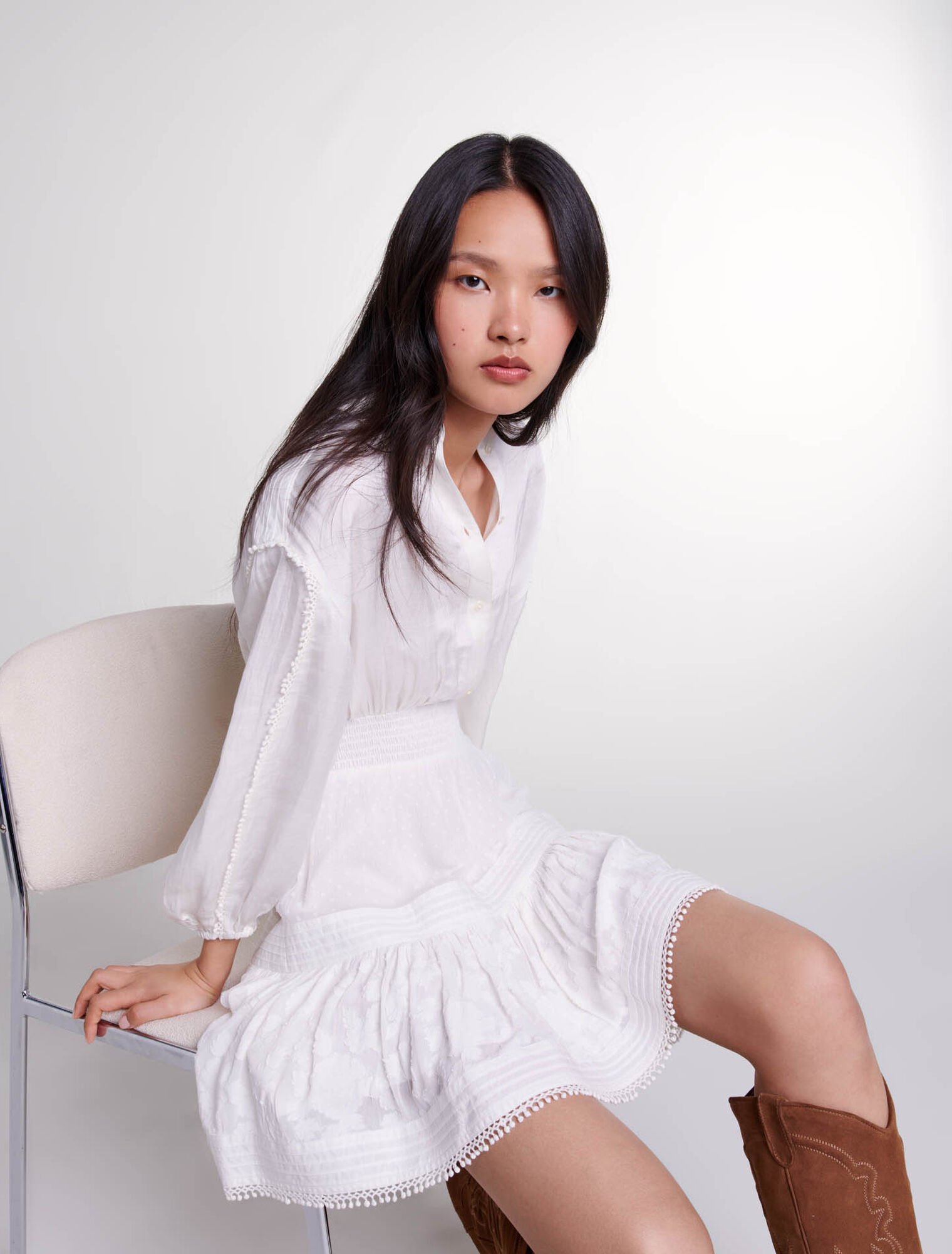 Abito corto patchwork in cotone