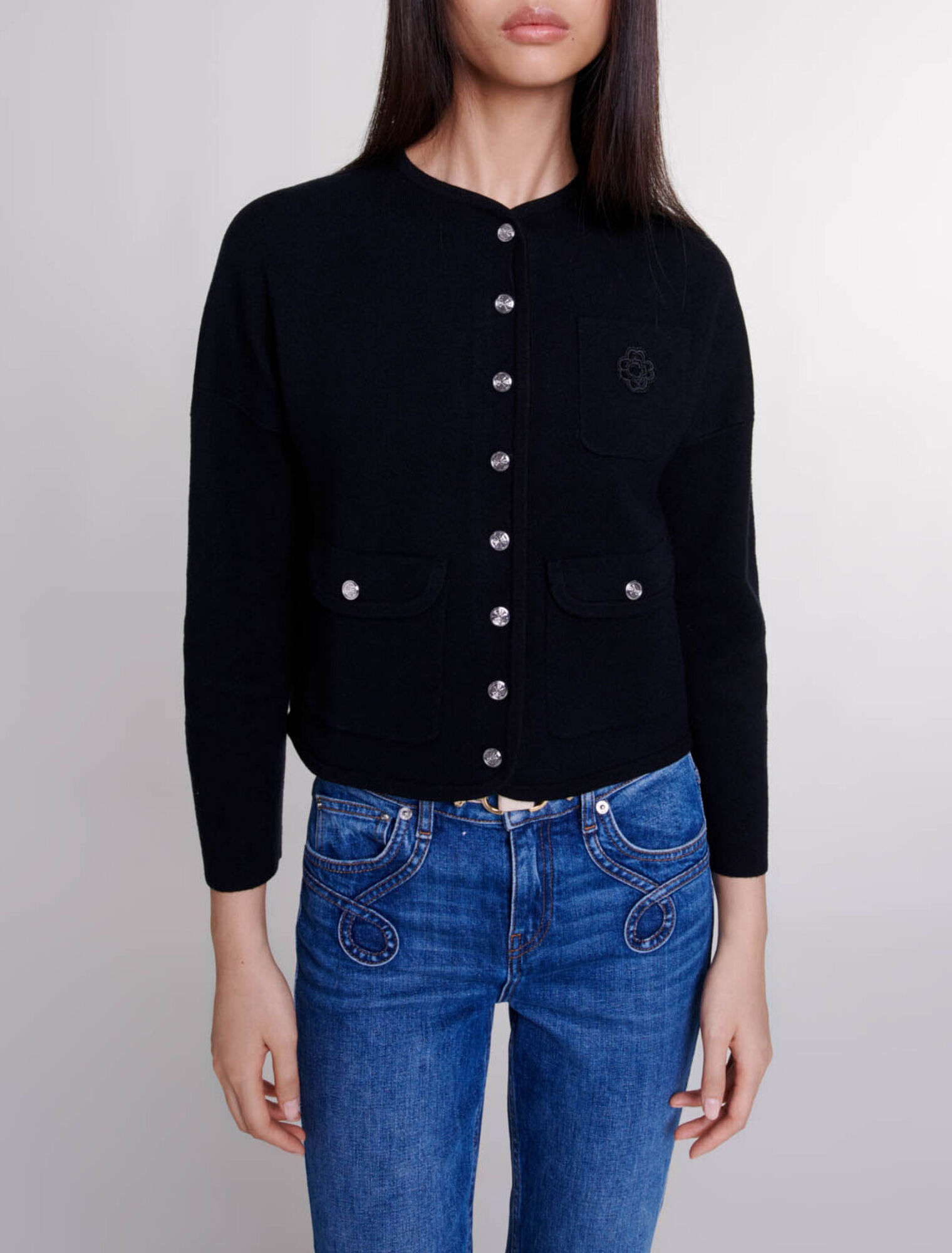 Cardigan corto in maglia