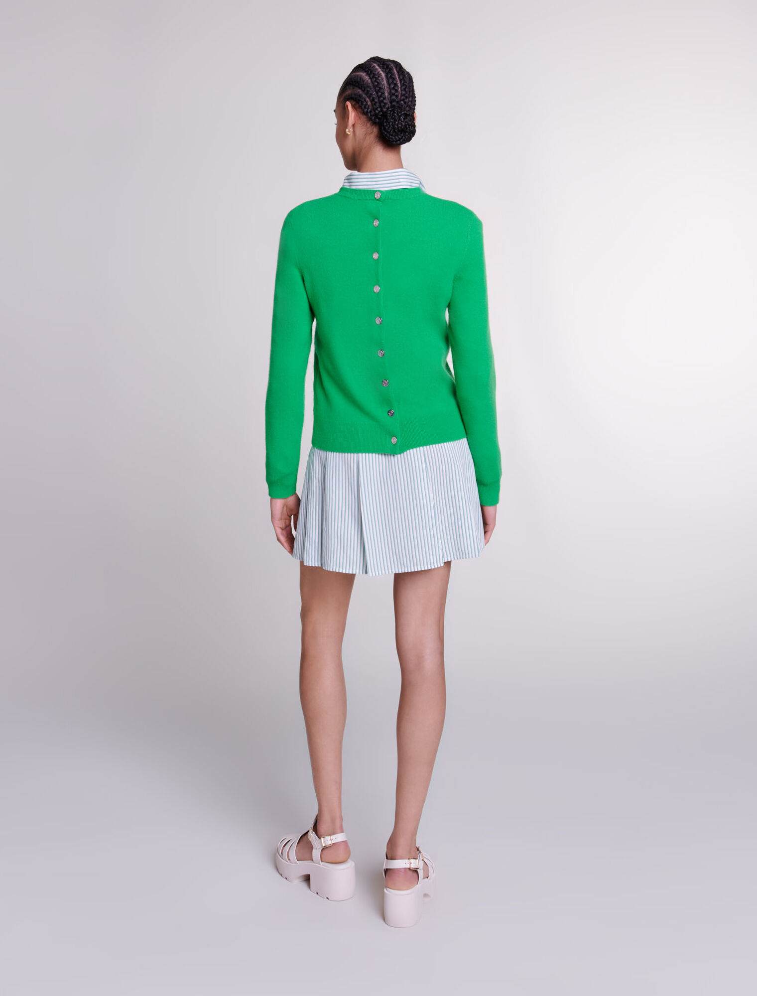 Cardigan in cashmere e lana