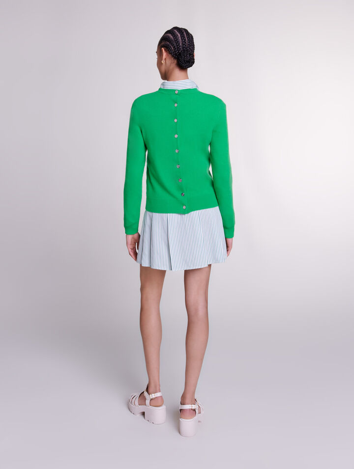 Cardigan in cashmere e lana