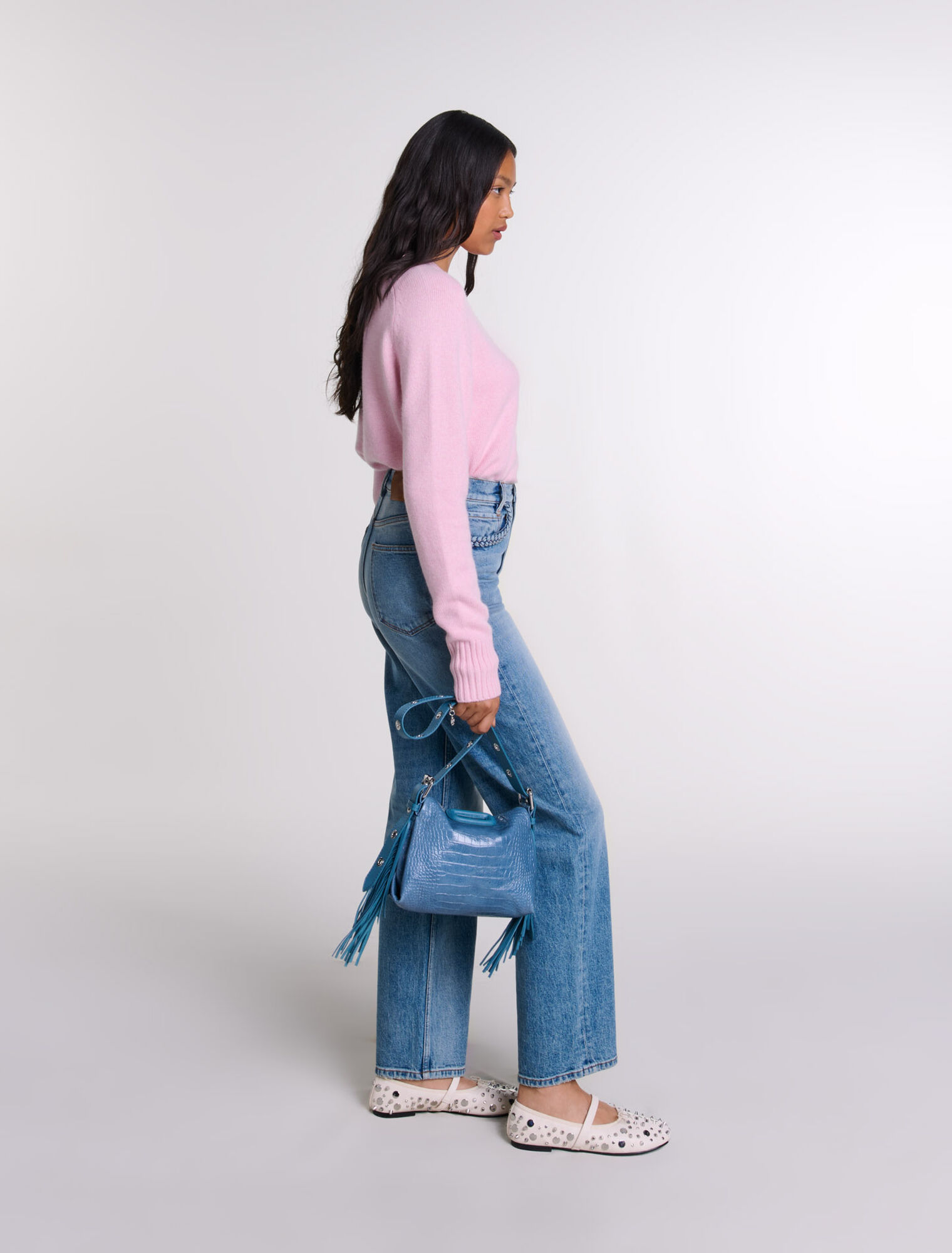 Jeans dritti dettagli intrecciati