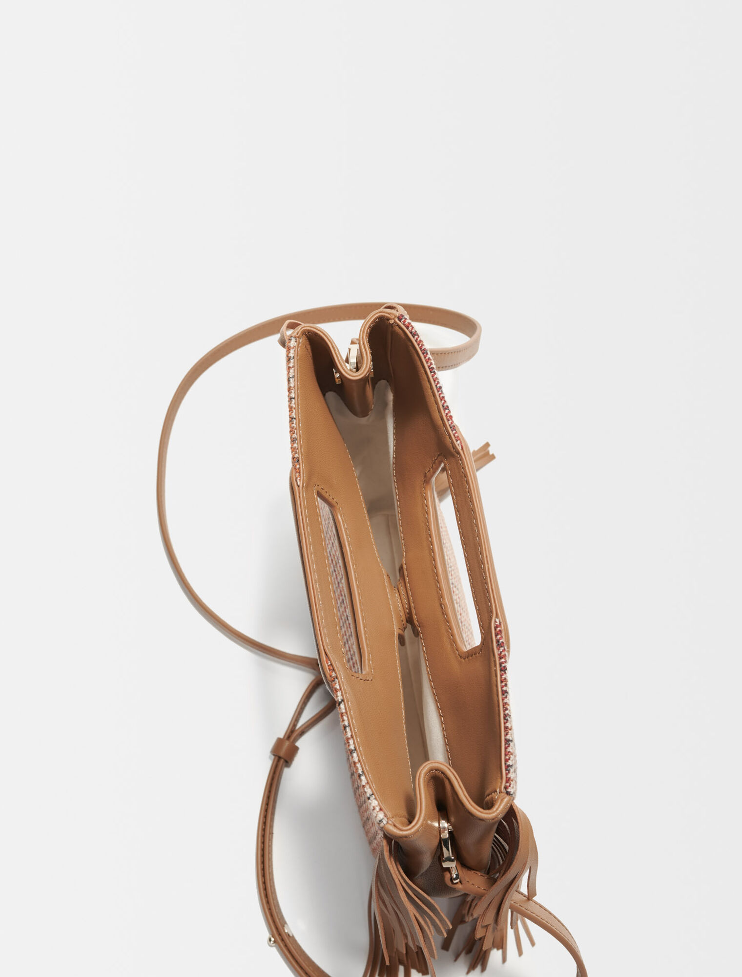 Borsa M in tela con motivi pied-de-poule