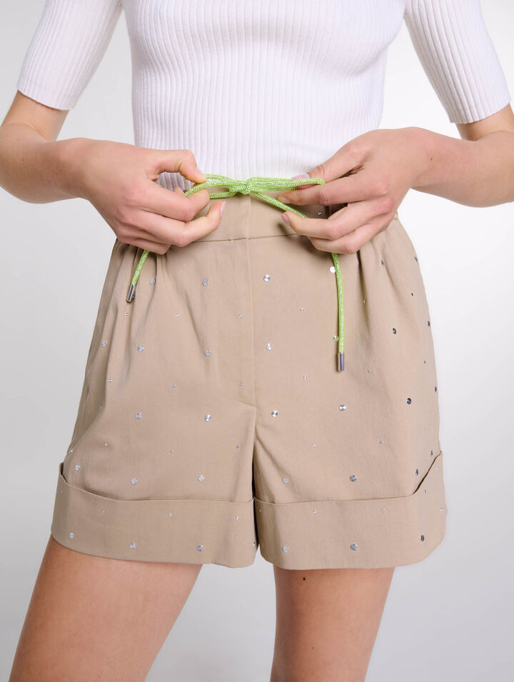 Pantaloncini in cotone con borchie