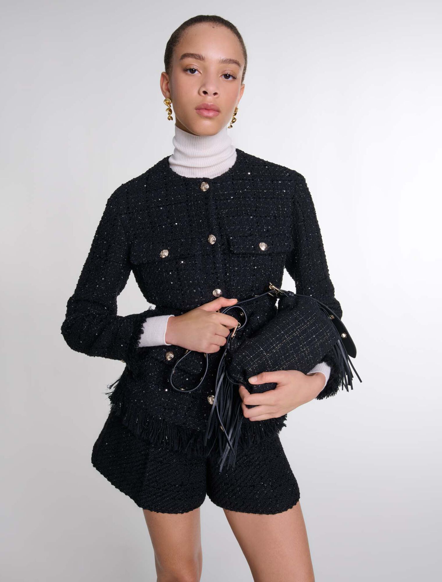 Giacca in tweed con lustrini