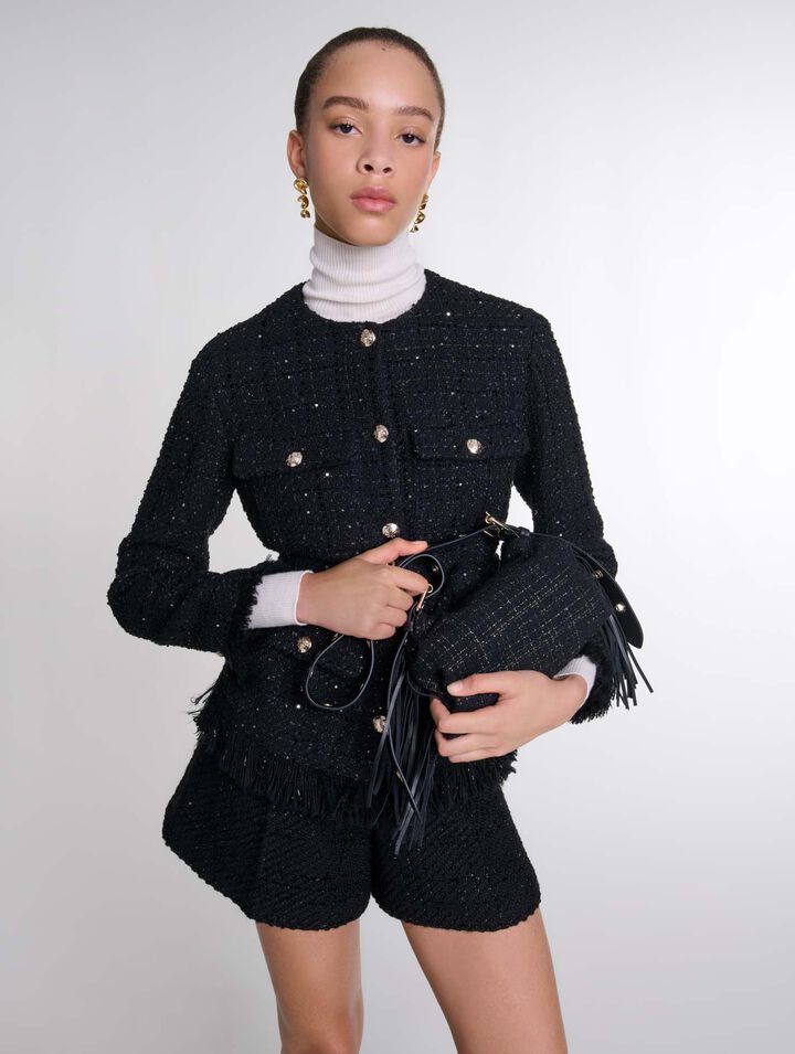 Giacca in tweed con lustrini