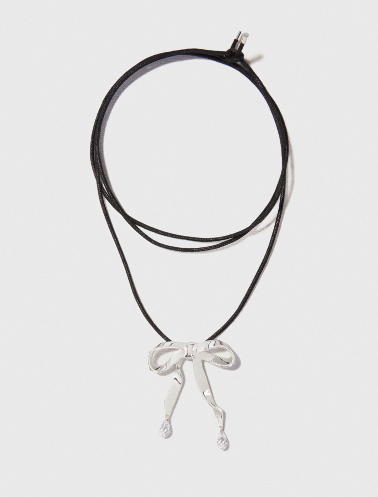 Collana fiocco argentato da legare