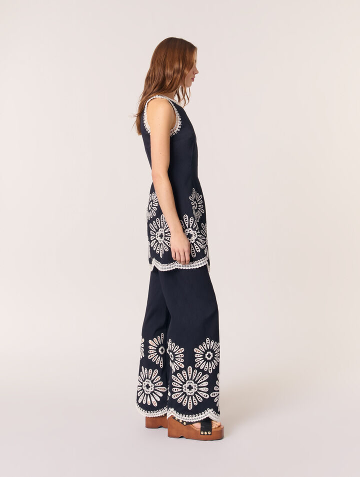 Abito corto con dettagli in crochet