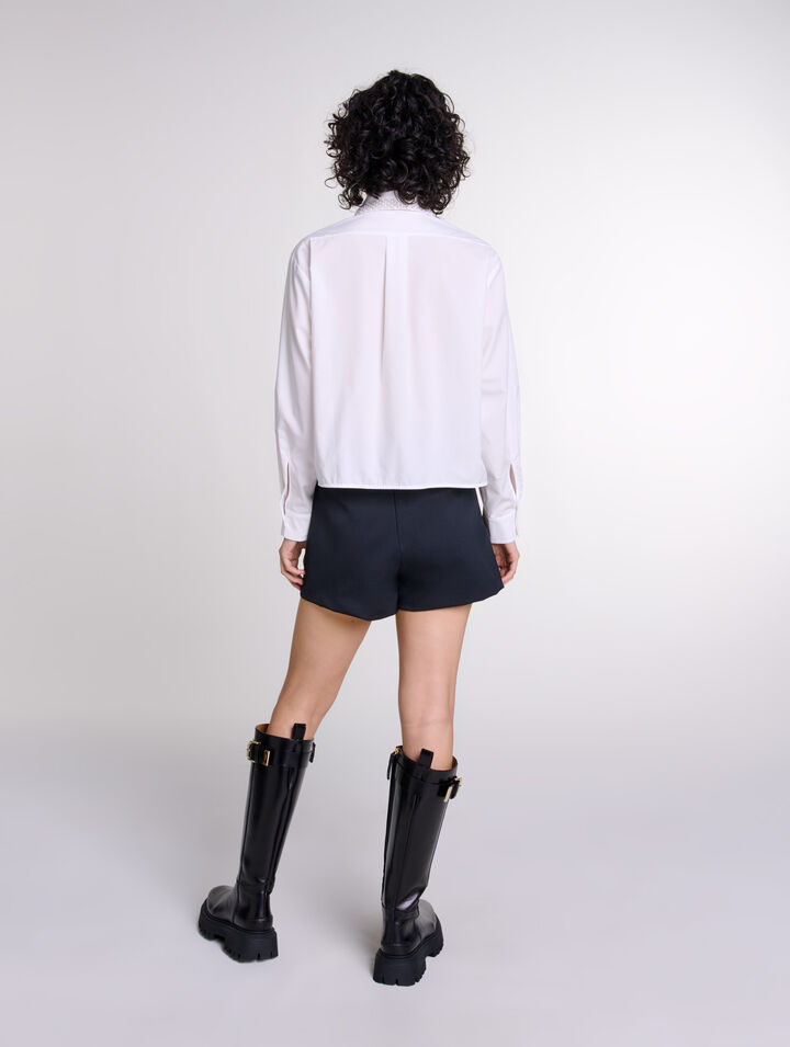 Camicia corta decorata con perline
