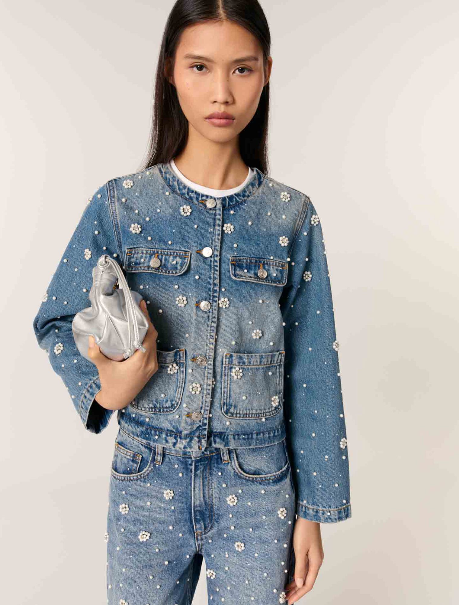 Giacca in denim ricamato